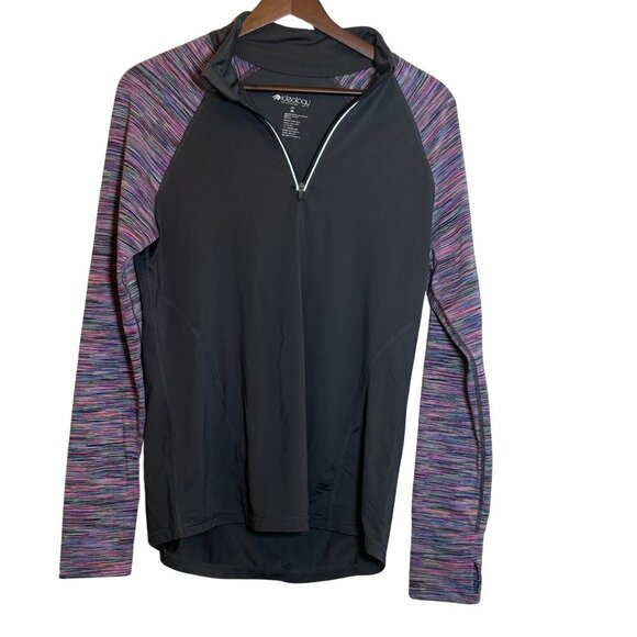 Ideology Women's Purple/Black half Zip Top Sweatshirt Jumper Tracking Size M - Picture 1 of 5